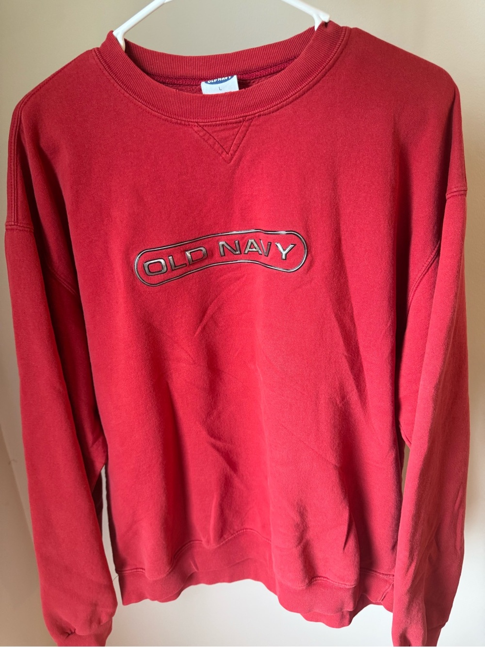 Vintage Old Navy Men’s Red Crewneck Pullover